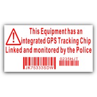 4 x Equipment Security Stickers-Fake Dummy GPS Police Tracking Sign-Television,TV,DVD Player,Computer,Printer 